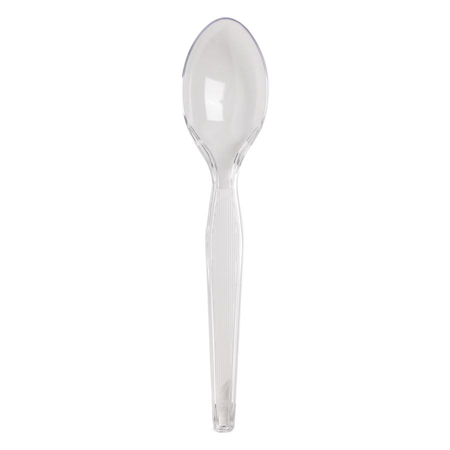 Dixie Heavyweight Plastic Cutlery - 1000/Carton - Teaspoon - 1 x Teaspoon - Breakroom - Disposable - Clear. Picture 3
