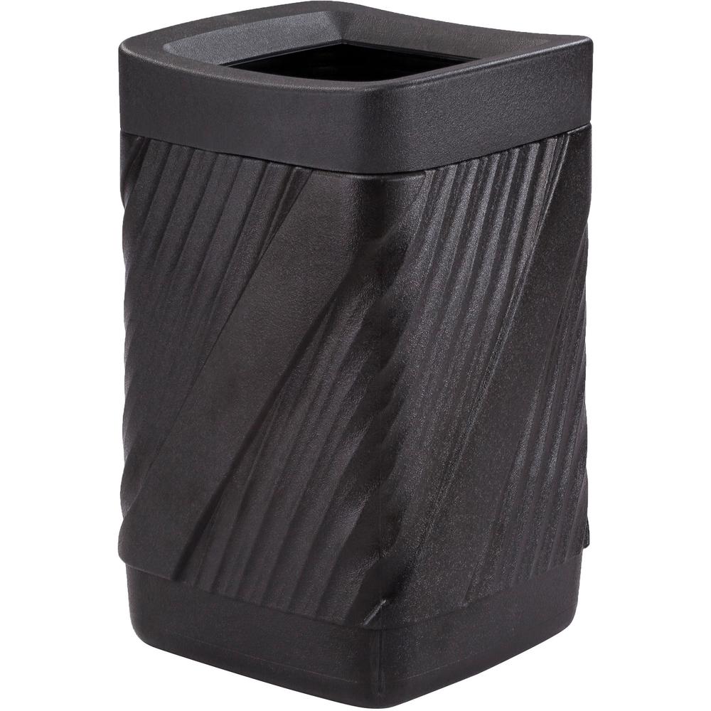 Safco Twist Waste Receptacle - 32 gal Capacity - Removable Lid, Durable, UV Resistant, Fade Resistant - 30" Height x 18.9" Width x 18.9" Depth - High-density Polyethylene (HDPE) - Black - 1 Each. Picture 2