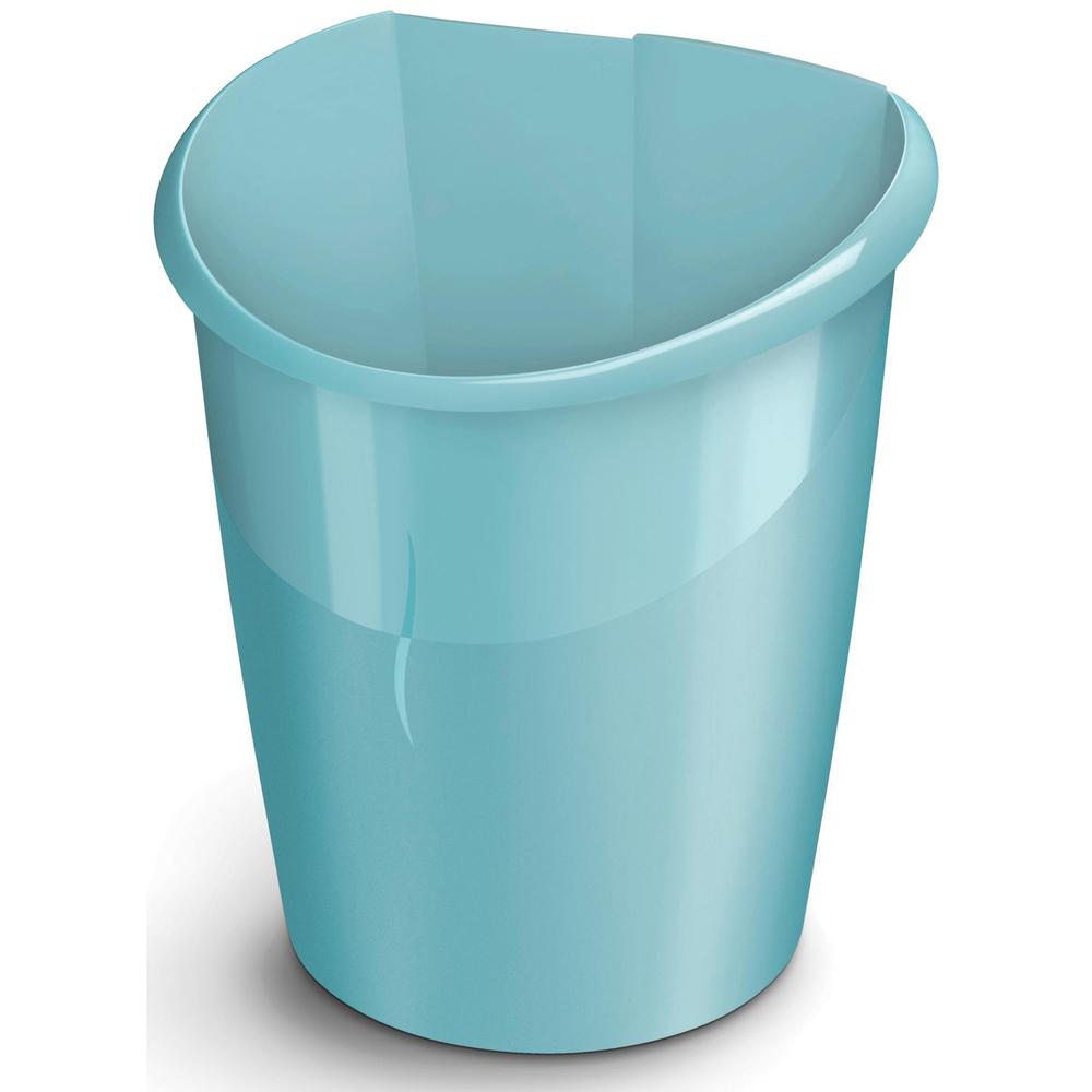 CEP Ellypse Waste Bin - 3.96 gal Capacity - Curved Mouth, Handle - 15" Height x 11" Width x 12.5" Depth - Mint - 1 Each. Picture 2