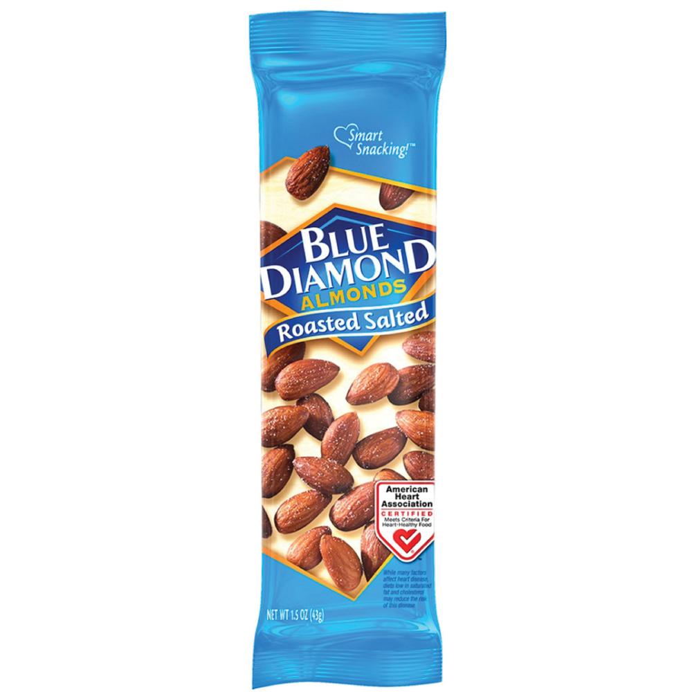 BlueDiamond Roasted Salted Almonds - Roasted & Salted - 1.50 oz - 12 / Box. Picture 2