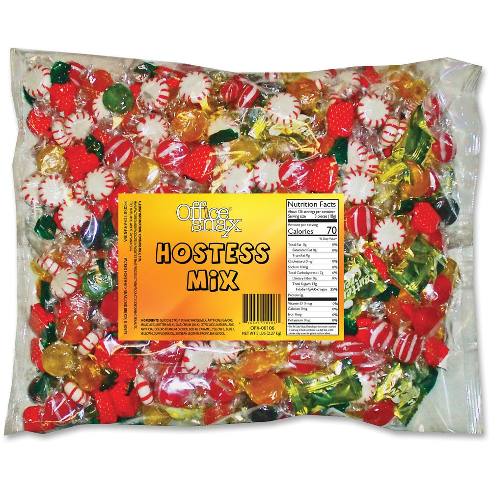 Office Snax Hostess Mix Candy Assortment - Grape, Cherry, Lime, Lemon, Cinnamon, Strawberry, Starlight Mint, Butterscotch, Butter Creme - Individually Wrapped - 5 lb - 1 / Bag. Picture 2