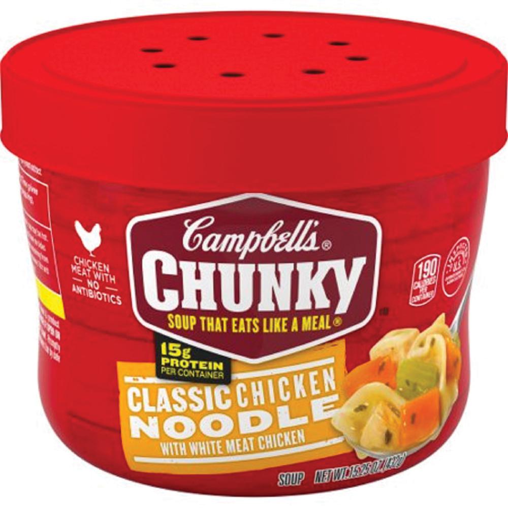 Campbell's Chunky Classic Chicken Noodle Soup - 15.25 fl oz - 8 / Carton. Picture 2