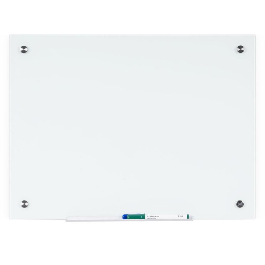 Bi-silque Dry-Erase Glass Board - 18" (1.5 ft) Width x 24" (2 ft) Height - White Glass Surface - Rectangle - Horizontal/Vertical - 1 Each. Picture 2