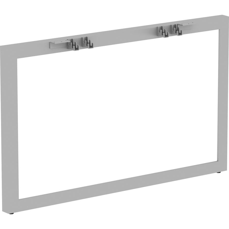 Lorell Relevance Series Wide Side Leg - 45.5" x 4" x 28.5" - Material: Metal Frame - Finish: Silver, Powder Coated. Picture 9