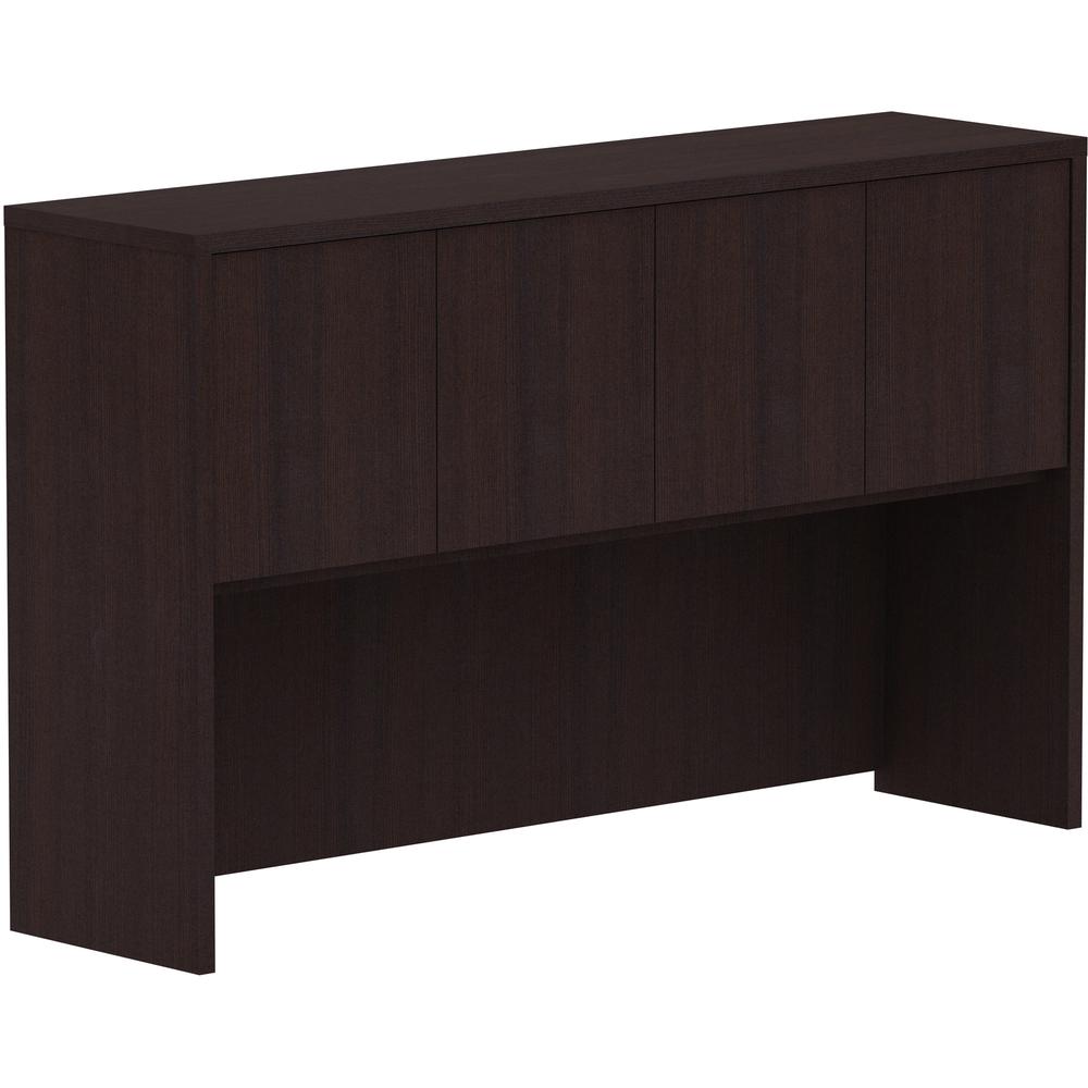 Lorell Essentials Series Stack-on Hutch with Doors - 60" x 15"36" - 4 Door(s) - Finish: Espresso Laminate. Picture 8
