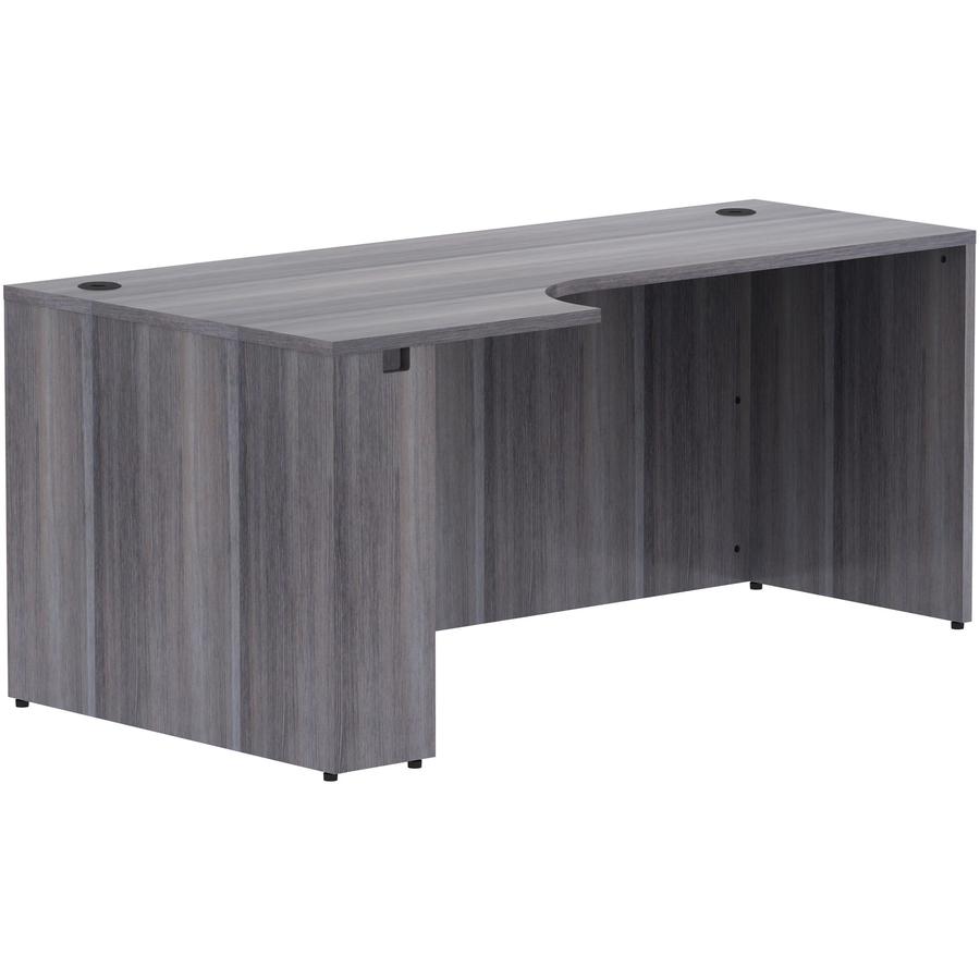 Lorell Essentials Series Left Corner Credenza - 72" x 36" x 24"29.5" Credenza, 1" Top - Finish: Weathered Charcoal Laminate. Picture 9