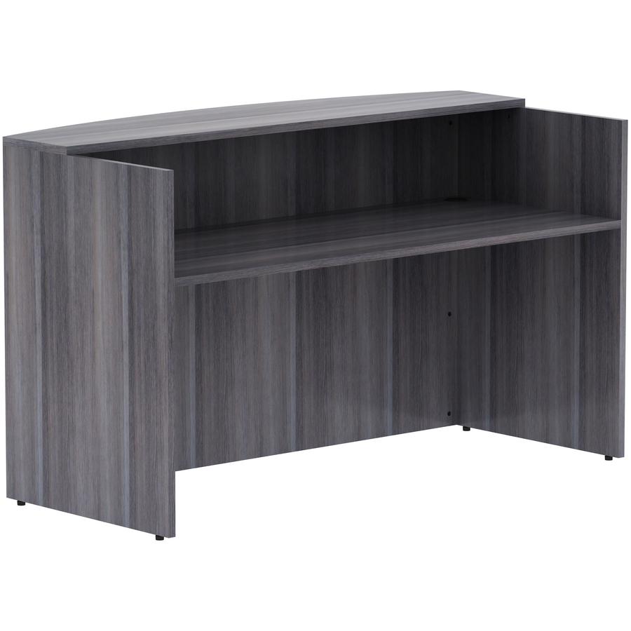 Lorell Essentials Series Front Reception Desk - 72" x 36"42.5" Desk, 1" Top - Finish: Weathered Charcoal Laminate. Picture 10