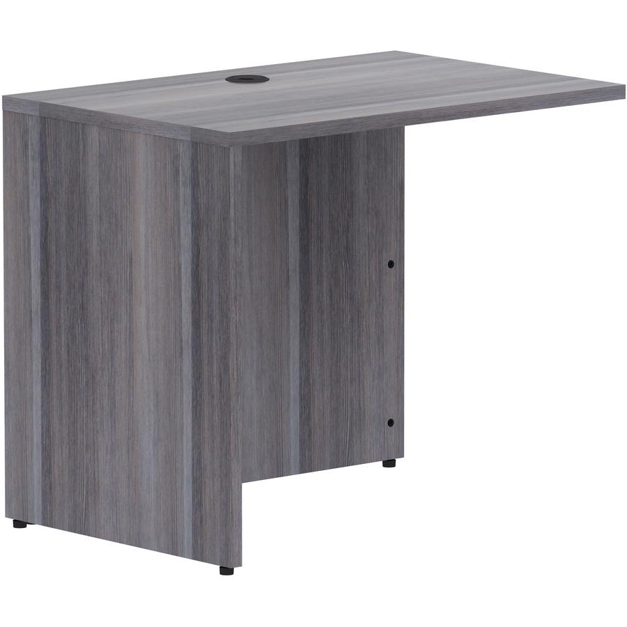 Lorell Essentials Series Return Shell - 35" x 24"29.5" Return Shell, 1" Top - Finish: Weathered Charcoal Laminate. Picture 9