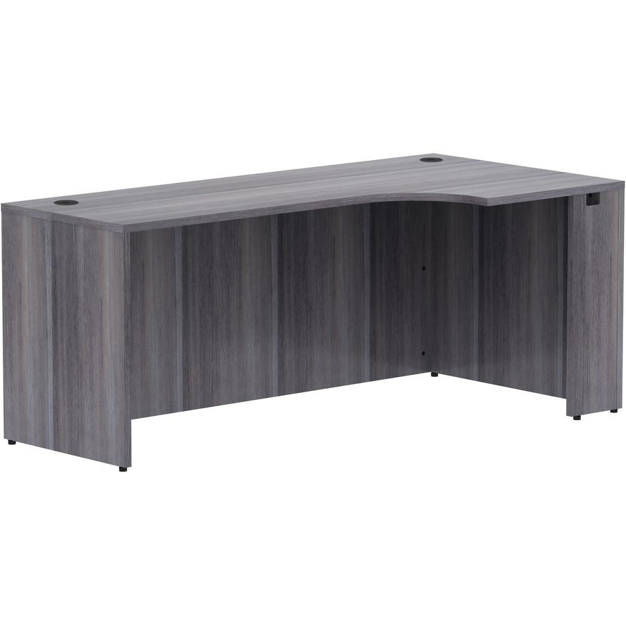 Lorell Essentials Seriese Right Corner Credenza - 72" x 36" x 24"29.5" Credenza, 1" Top - Finish: Weathered Charcoal Laminate. Picture 9