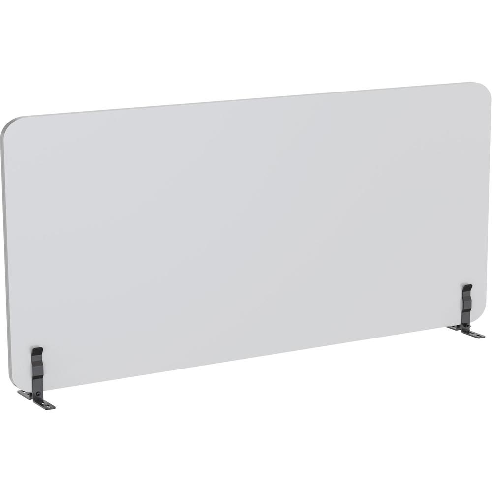 Lorell Acoustic Desktop Privacy Panel - 59" Width x 23.6" Height - Polyester Fiber - Light Gray - 1 Each. Picture 3