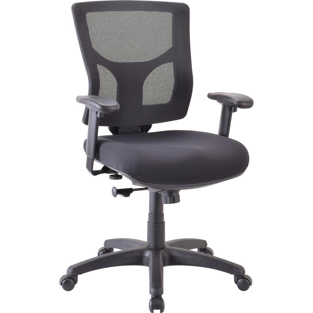 Lorell Conjure Executive Mid-back Swivel/Tilt Task Chair - Fabric Seat - Mid Back - Black - 1 Each. Picture 3