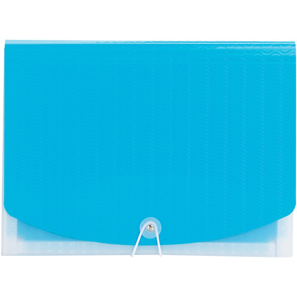 Smead Letter Expanding File - 8 1/2" x 11" - 12 Pocket(s) - 12 Divider(s) - Multi-colored, Teal, Clear - 1 Each. Picture 2