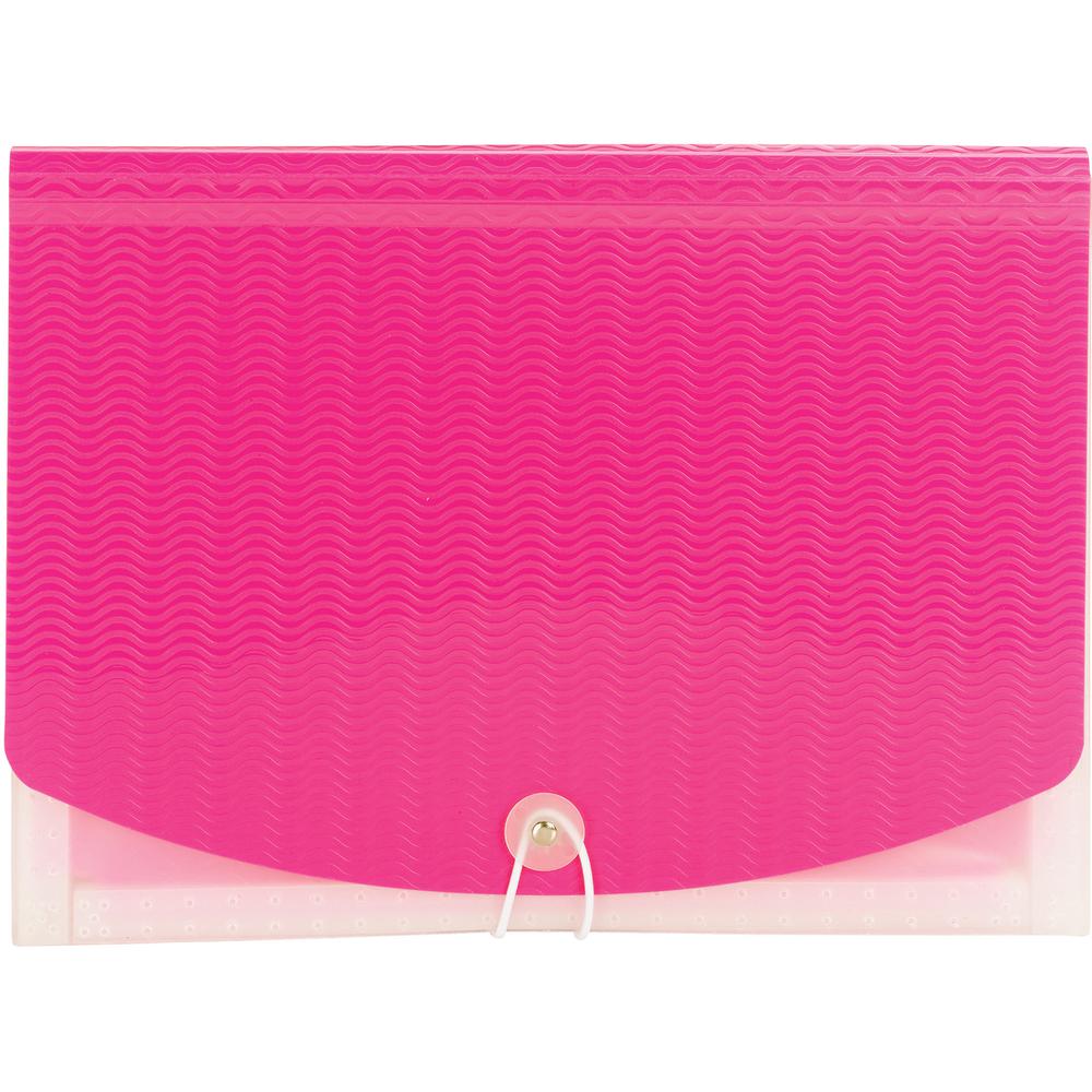 Smead Letter Expanding File - 8 1/2" x 11" - 12 Pocket(s) - 12 Divider(s) - Multi-colored, Pink, Clear - 1 Each. Picture 2