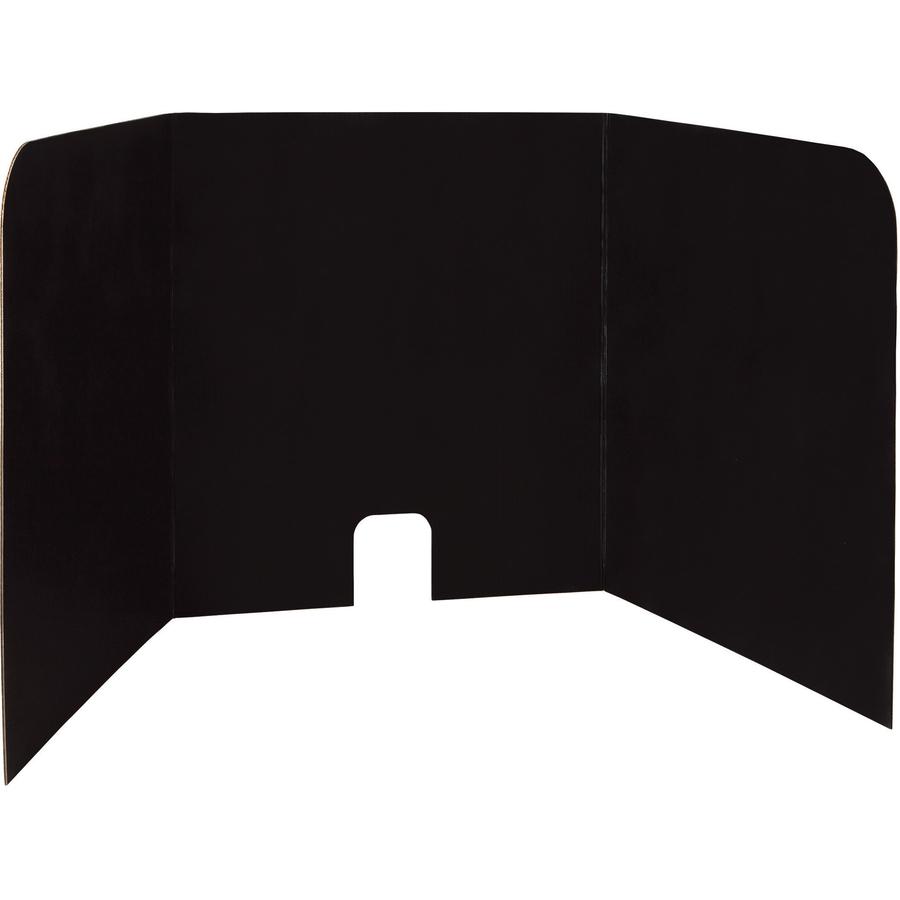 Pacon Computer Lab Privacy Board - 22" Width x 22" Height x 20" Depth - Corrugated Cardboard - Black - 1 Carton. Picture 2