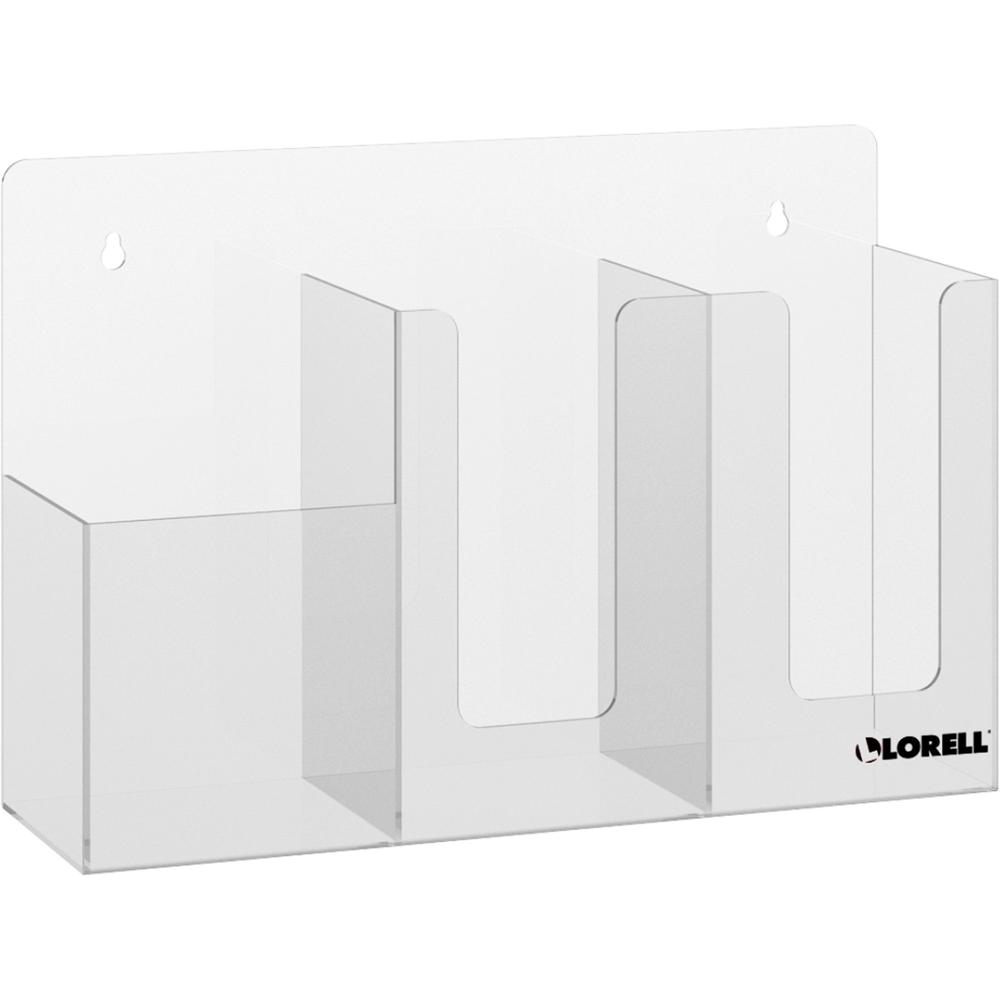 Lorell Acrylic Sanitation Station - 9.9" Height x 14.8" Width x 4.5" Depth - Wall Mountable, Freestanding, Countertop, Tabletop - Acrylic - Clear. Picture 3