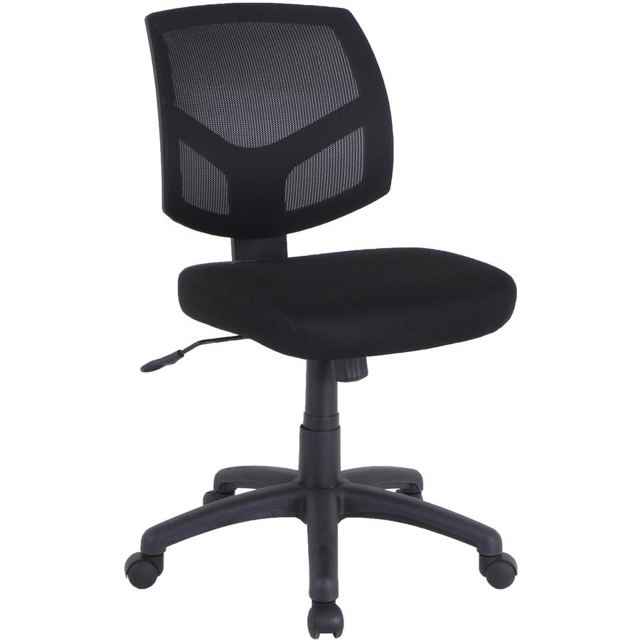 Lorell Mesh Back Task Chair - Fabric Seat - Mesh Back - 5-star Base - Black - 1 Each. Picture 14