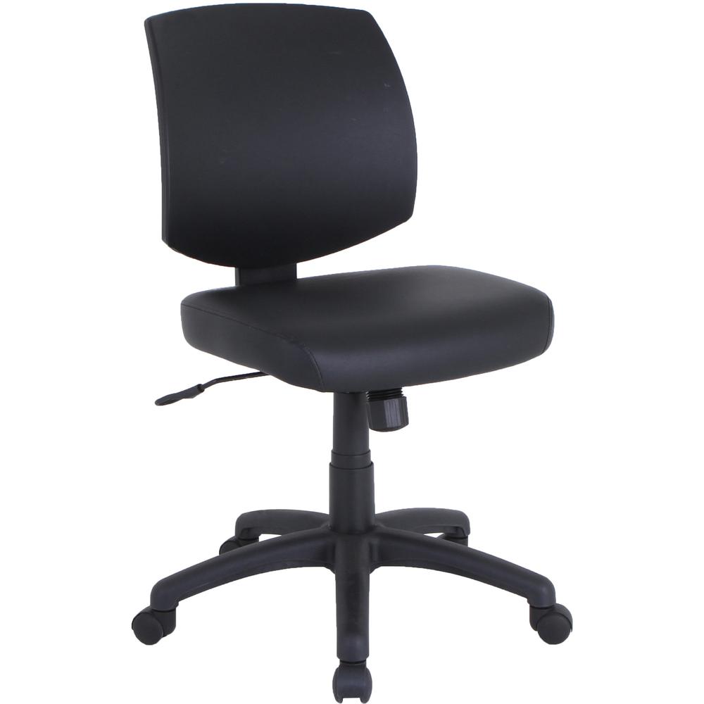 Lorell Task Chair - Polyvinyl Chloride (PVC) Seat - Polyvinyl Chloride (PVC) Back - 5-star Base - Black - 1 Each. Picture 11