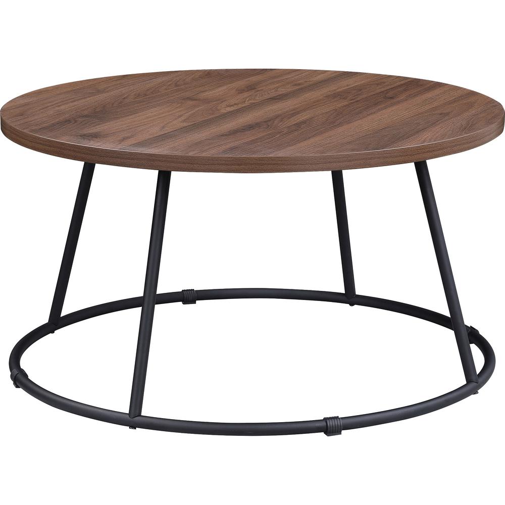 Lorell Accession Coffee Table - Walnut Round Top - Powder Coated Four Leg Base - 4 Legs - 200 lb Capacity x 1" Table Top Thickness x 31.50" Table Top Diameter - 16.75" Height - Assembly Required - Lam. Picture 3