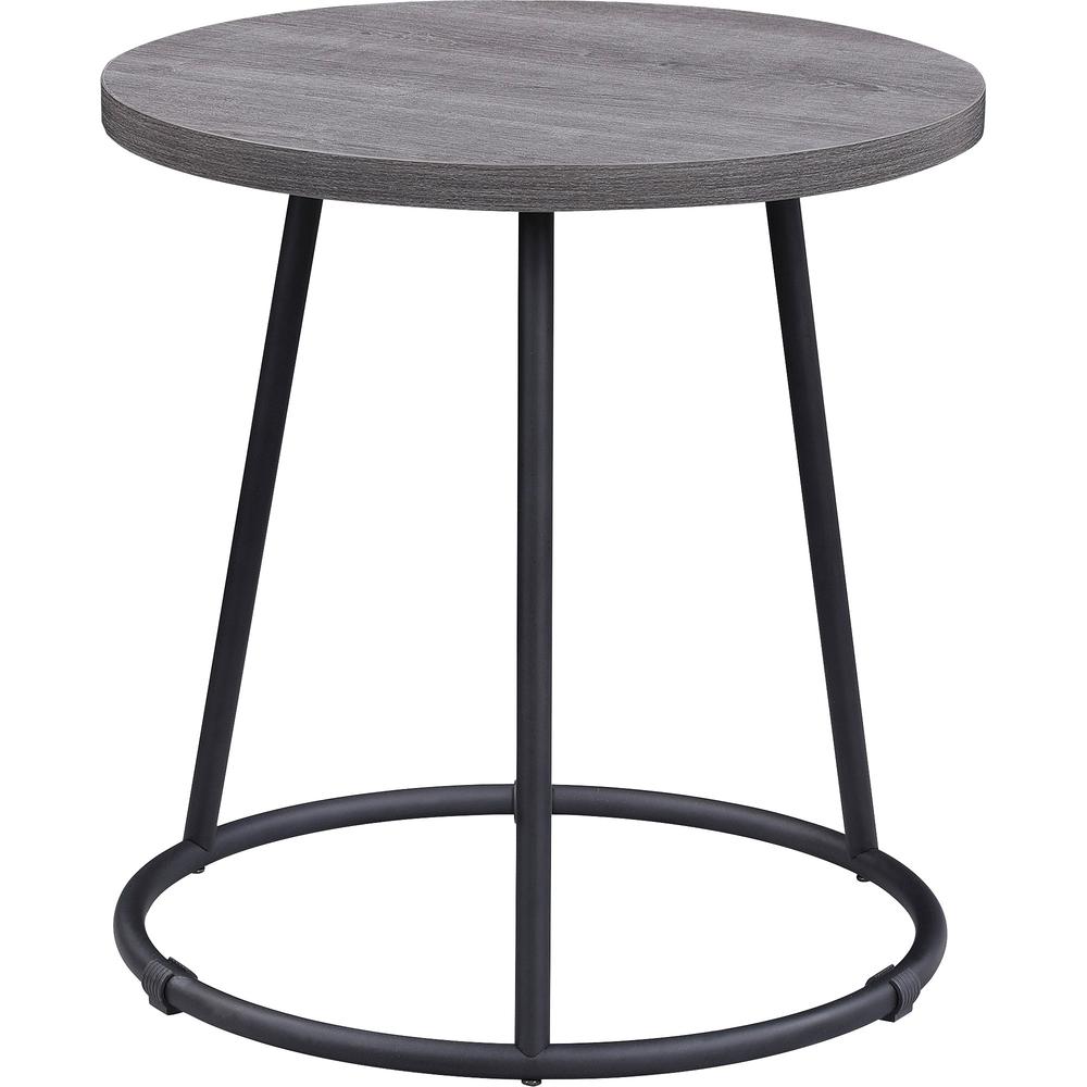 Lorell Round Side Table - For - Table TopRound Top - Powder Coated Four Leg Base - 4 Legs x 1" Table Top Thickness x 19" Table Top Diameter - 19.75" Height - Assembly Required - Weathered Charcoal - 1. Picture 3