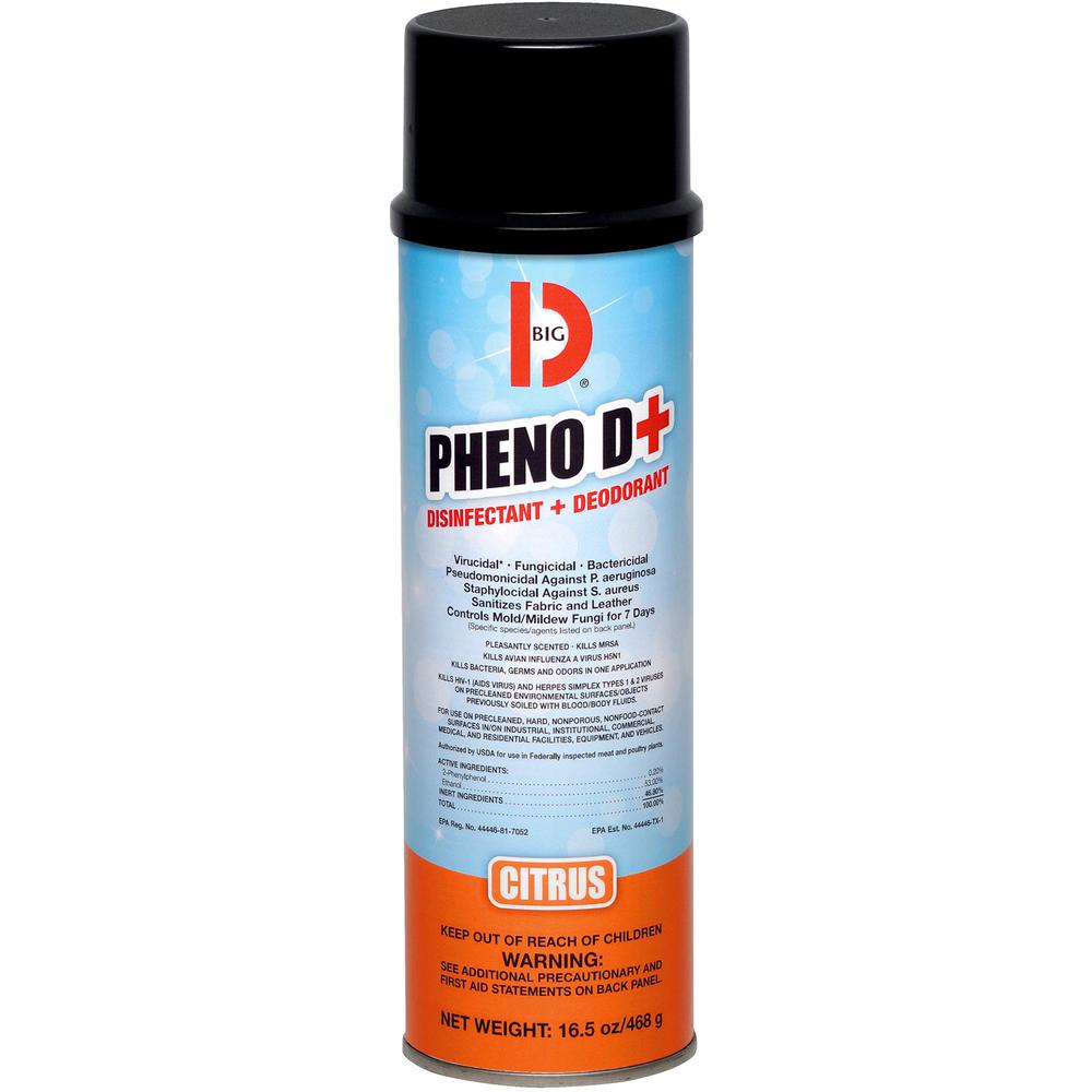 Big D Pheno D+ Disinfectant & Deodorizer - Ready-To-Use - 6 fl oz (0.2 quart) - Citrus Scent - 1 Each - Antimicrobial, Disinfectant. Picture 2
