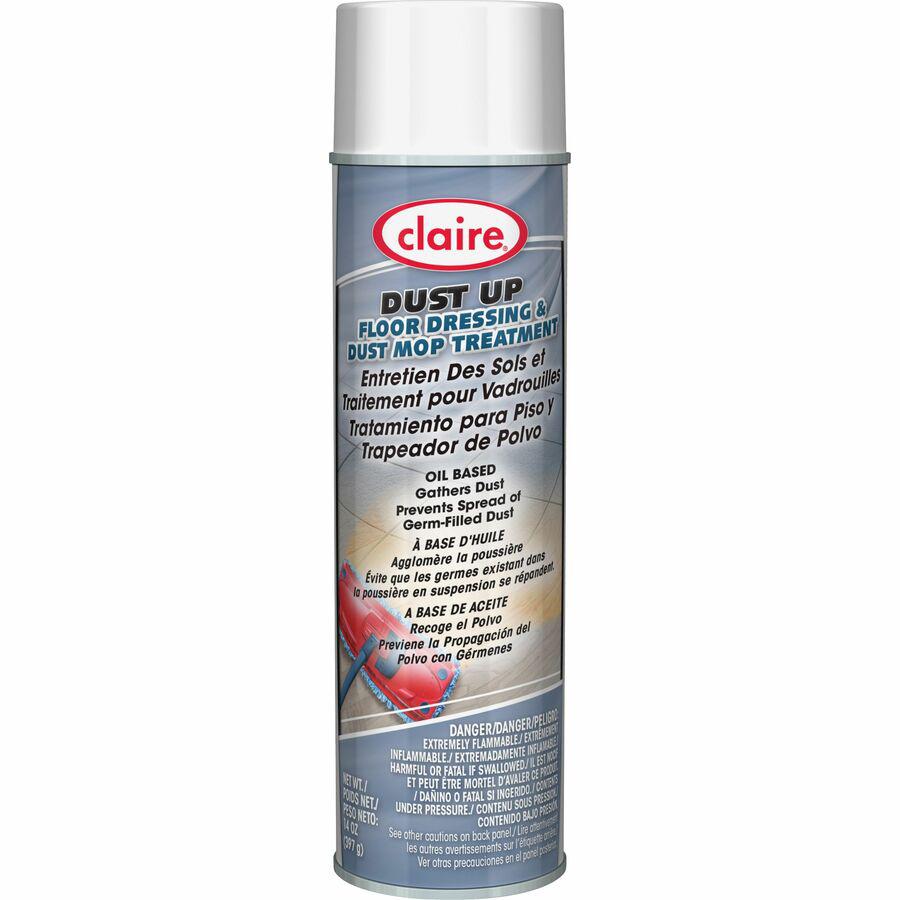 Claire Dust Up Dust Mop Treatment - 20 oz - Ready-To-Use - 20 fl oz (0.6 quart) - Pleasant Lemon Scent - 12 / Can - Pale Yellow. Picture 2