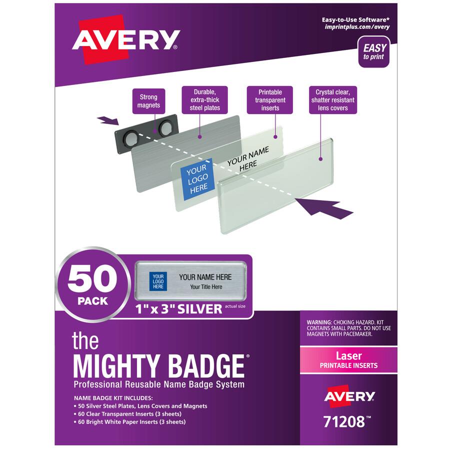 The Mighty Badge&reg; Name Badge Kits - Plastic - Silver. Picture 4
