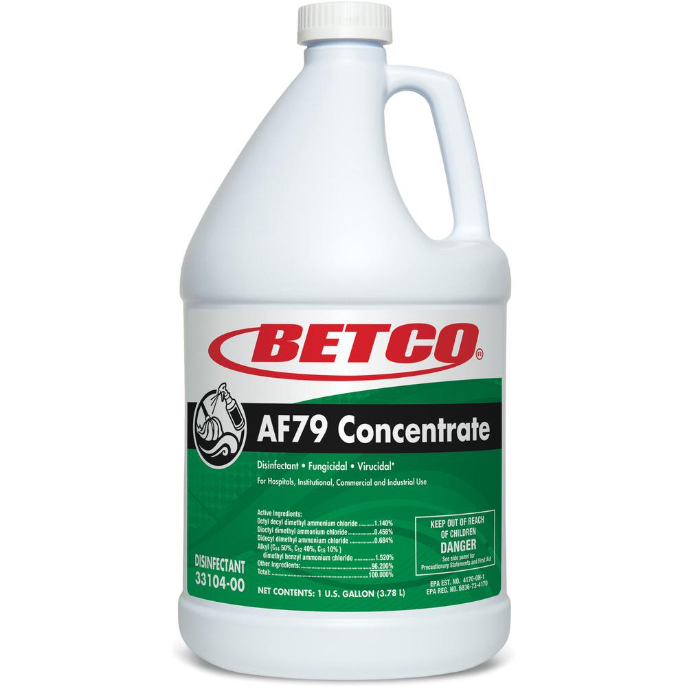 Betco AF79 Concentrate Disinfectant - Concentrate - 128 fl oz (4 quart) - Ocean Breeze Scent - 1 Each - Deodorize, Disinfectant, Non-abrasive - Green. Picture 2