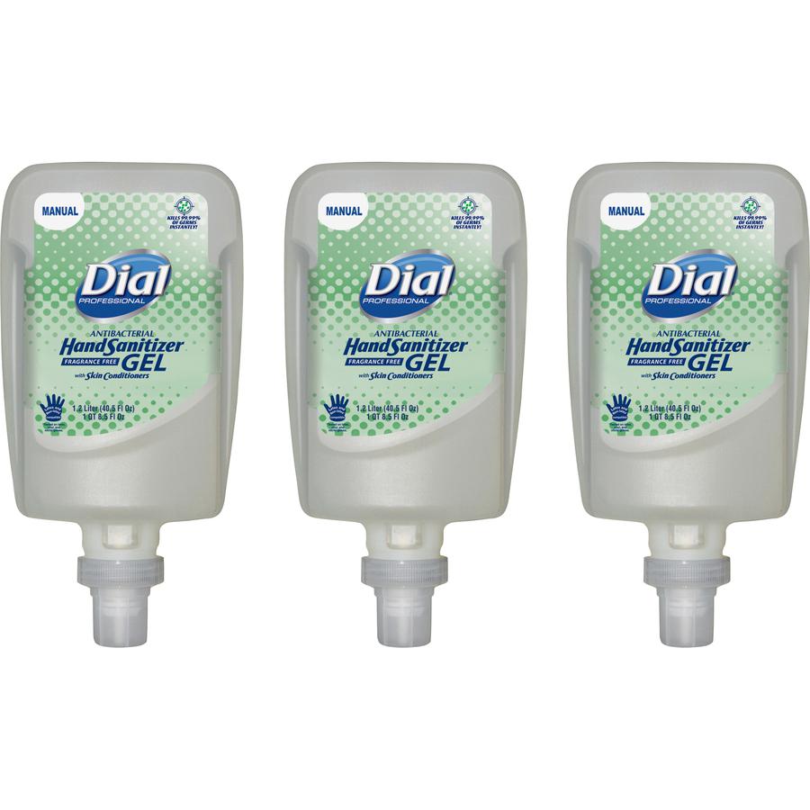 Dial Hand Sanitizer Gel Refill - Fragrance-free Scent - 40.6 fl oz (1200 mL) - Pump Dispenser - Bacteria Remover - Healthcare, School, Office, Restaurant, Daycare, Hand - Clear - Dye-free, Drip Resist. Picture 3