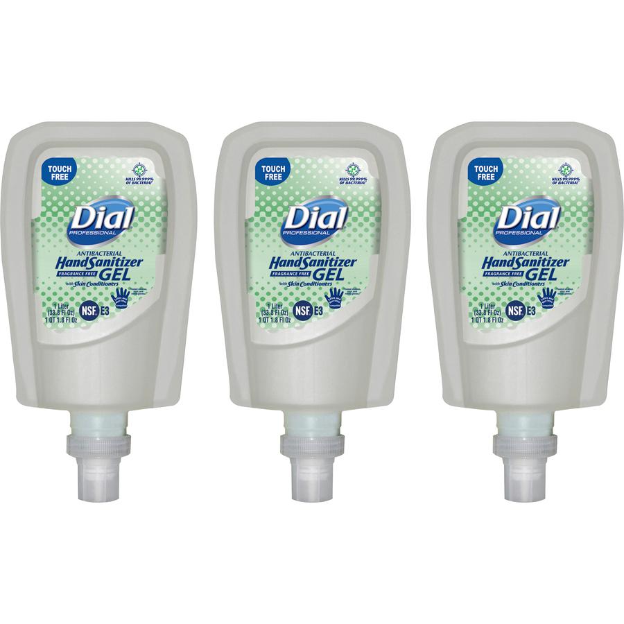 Dial Hand Sanitizer Gel Refill - Fragrance-free Scent - 33.8 fl oz (1000 mL) - Touchless Dispenser - Bacteria Remover - Healthcare, School, Office, Restaurant, Daycare, Hand - Clear - Dye-free, Drip R. Picture 4