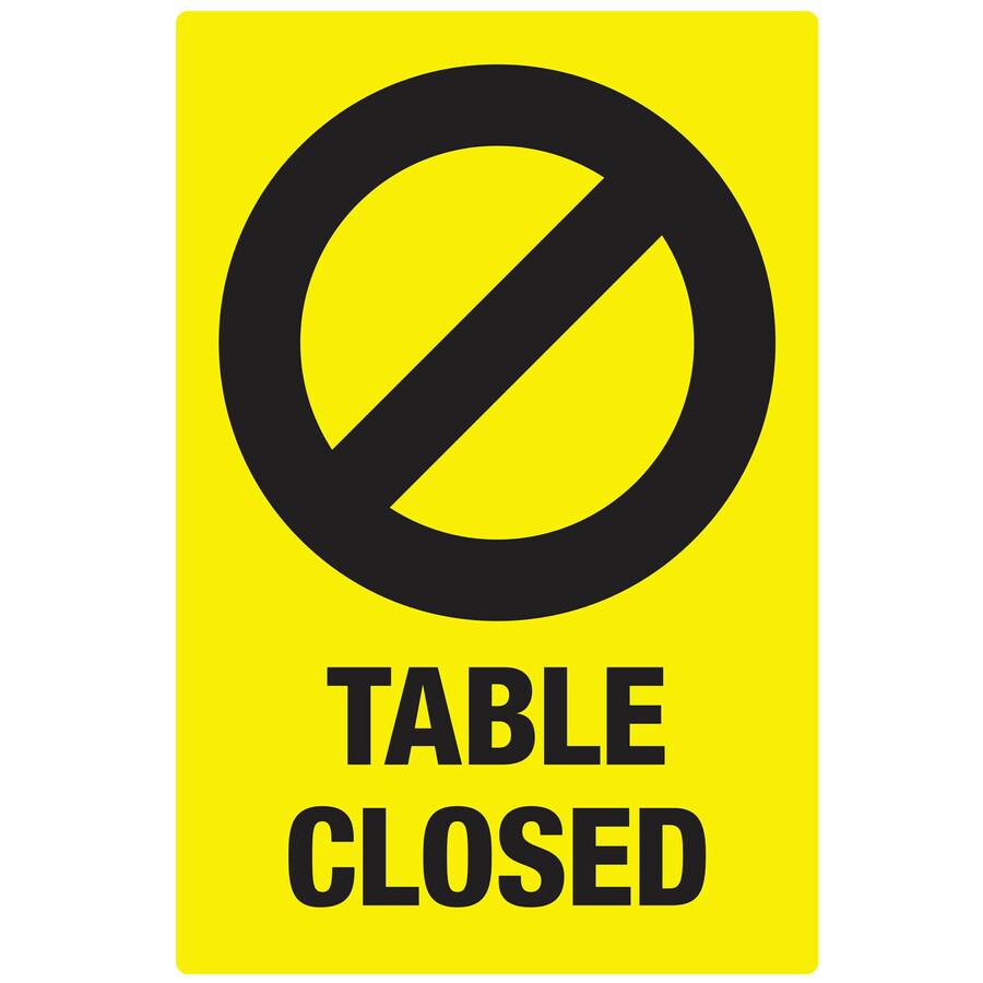 Avery&reg; Surface Safe TABLE CLOSED Preprinted Decals - 10 / Pack - Table Closed Print/Message - 4" Width x 6" Height - Rectangular Shape - Water Resistant, Pre-printed, Chemical Resistant, Abrasion . Picture 4