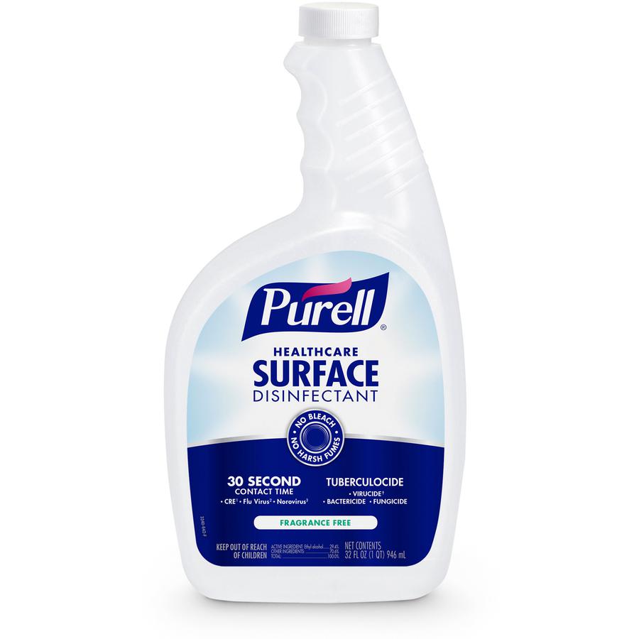 PURELL&reg; Healthcare Surface Disinfectant - Ready-To-Use - 32 fl oz (1 quart) - Spray Bottle - 6 / Carton - Clear. Picture 3