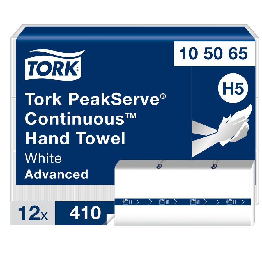 Tork PeakServe&reg; Continuous&trade; Hand Towel White H5 - Tork PeakServe&reg; Continuous&trade; Hand Towel White H5, Advanced, Compressed, 12 x 410 sheets, 105065. Picture 2