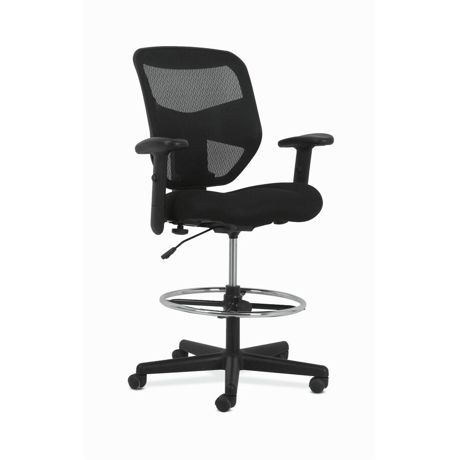 HON Prominent Task Chair - Black Fabric Seat - Black Mesh Back - Black Frame - High Back - Armrest - 1 Each. Picture 11