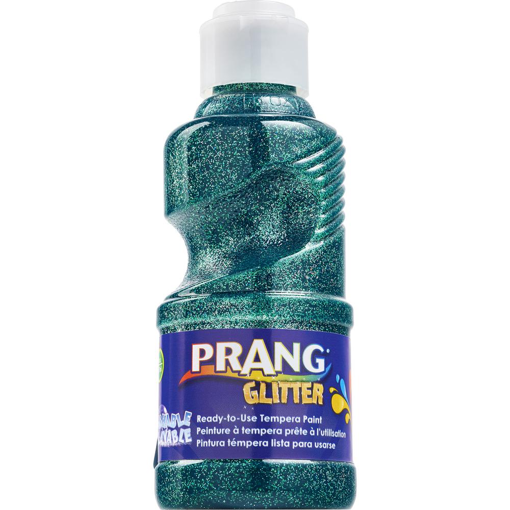 Prang Ready-to-Use Glitter Paint - 8 fl oz - 1 Each - Glitter Green. Picture 2