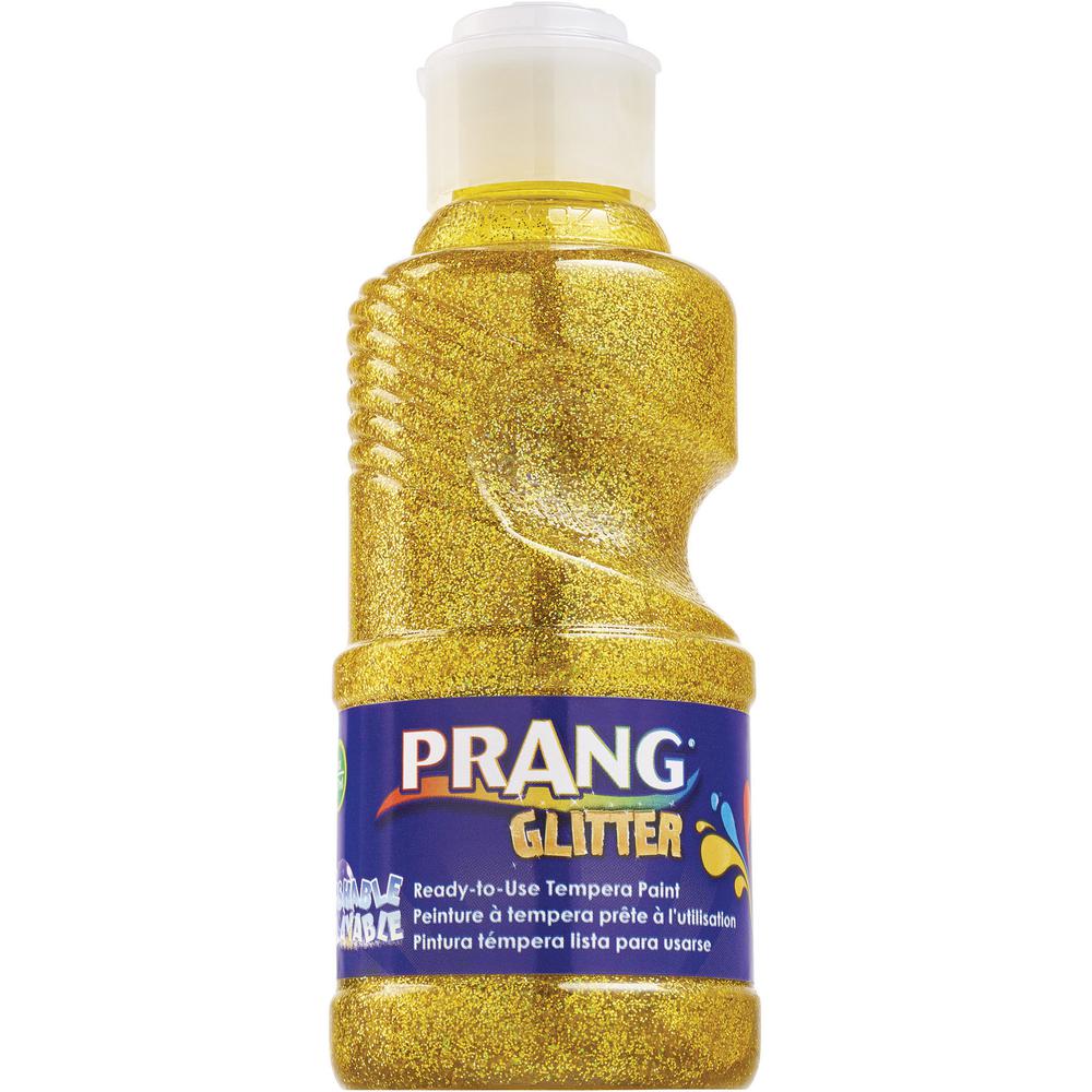 Prang Ready-to-Use Glitter Paint - 8 fl oz - 1 Each - Glitter Yellow. Picture 2