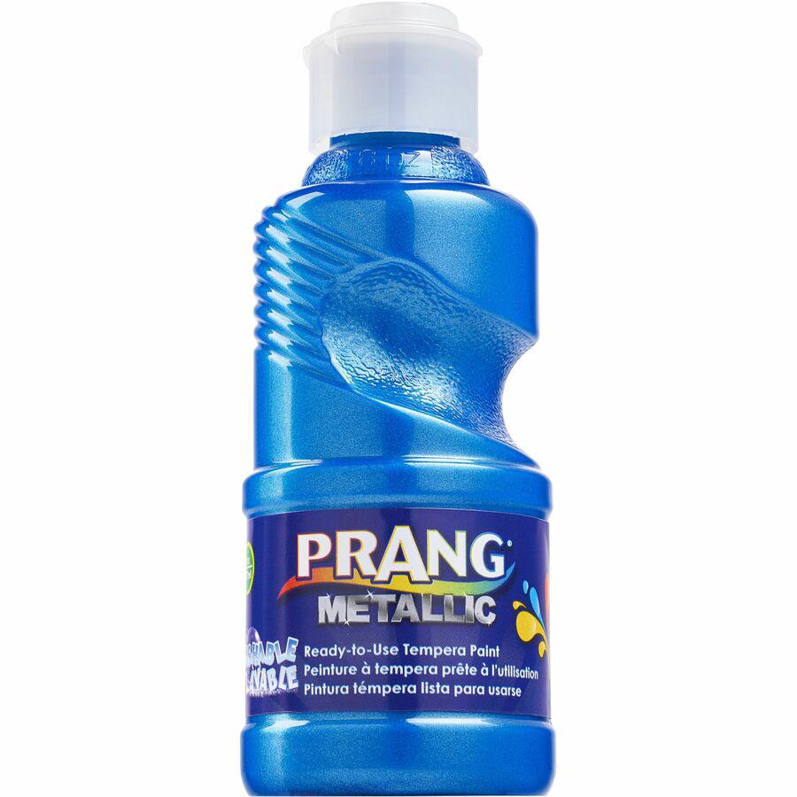 Prang Ready-to-Use Washable Metallic Paint - 8 fl oz - 1 Each - Metallic Blue. Picture 2