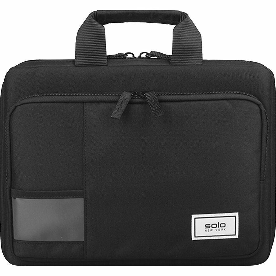 Solo Carrying Case for 13.3" Chromebook, Notebook - Black - Drop Resistant, Bacterial Resistant, Water Resistant - Fabric - Handle - 1 Pack. Picture 4