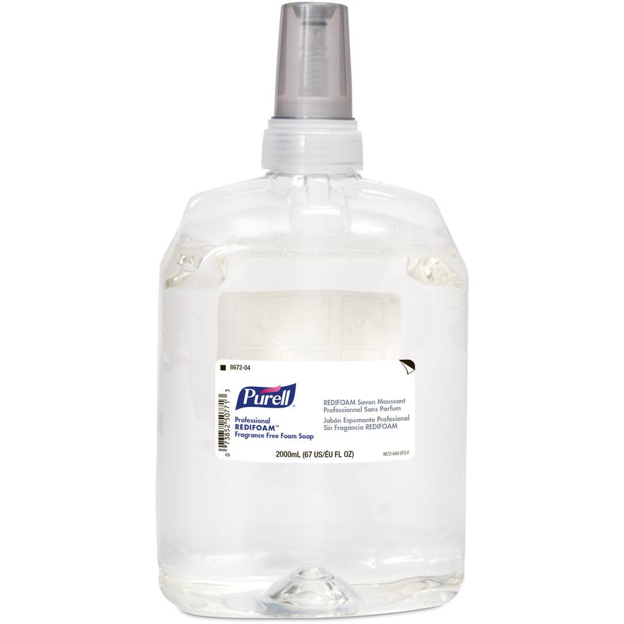 PURELL&reg; CXR Refill Fragrance Free Foam Soap - 67.6 fl oz (2 L) - Bacteria Remover - Hand - Non-clog, Preservative-free, Paraben-free, Fragrance-free, Dye-free, Phthalate-free - 1 Each. Picture 2