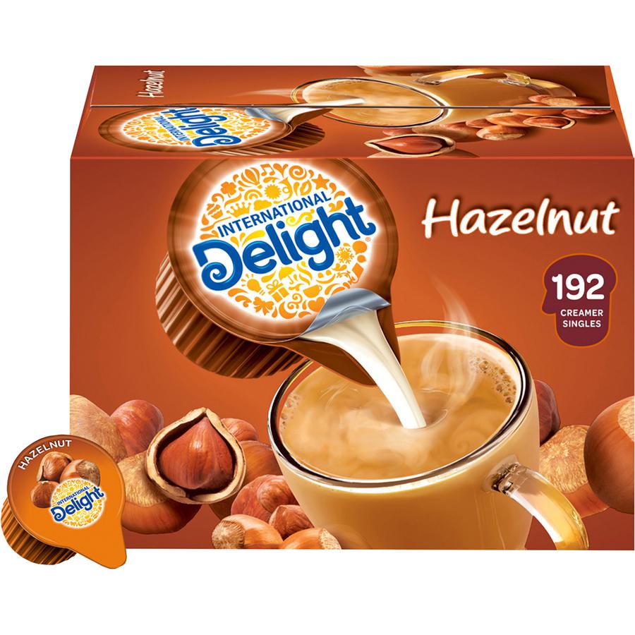 International Delight Hazelnut Liquid Creamer Singles - Hazelnut Flavor - 0.50 fl oz (15 mL) - 192/Carton. Picture 3