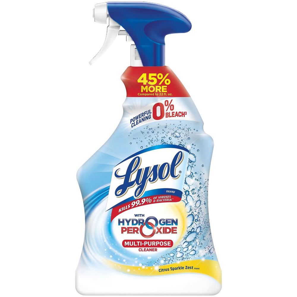 Lysol Hydrogen Peroxide Cleaner - 32 fl oz (1 quart) - Citrus ScentSpray Bottle - 1 Each - Residue-free, Long Lasting, Easy to Use, Bleach-free, Disinfectant. Picture 2