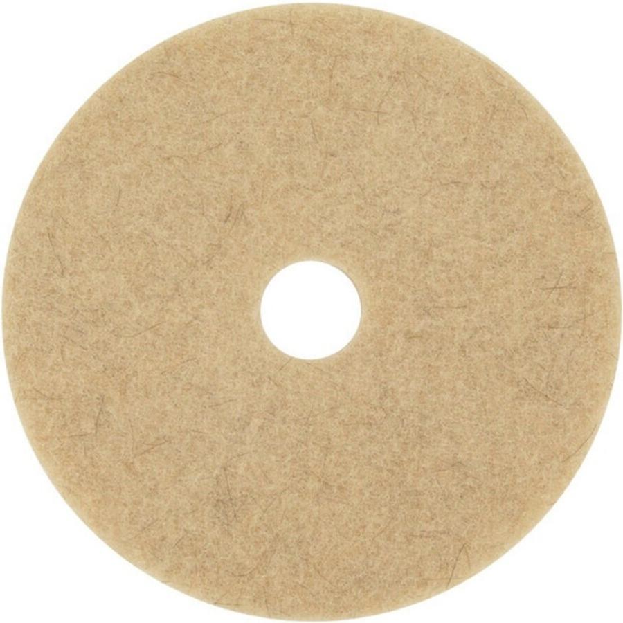 3M Natural Blend Tan Pad 3500 - 5/Carton - Round x 27" Diameter x 1" Thickness - Floor, Burnishing - Hard, Linoleum, Sheet Vinyl, Vinyl Composition Tile (VCT), Marble, Terrazzo, Concrete Floor - 1500 . Picture 2