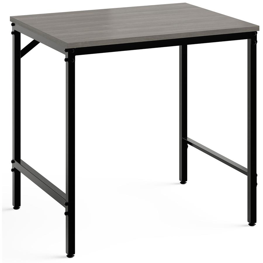 Safco Simple Study Desk - Sterling Ash Rectangle, Laminated Top - Black Powder Coat Four Leg Base - 4 Legs - 30.50" Table Top Width x 23.50" Table Top Depth x 0.75" Table Top Thickness - 29.50" Height. Picture 2