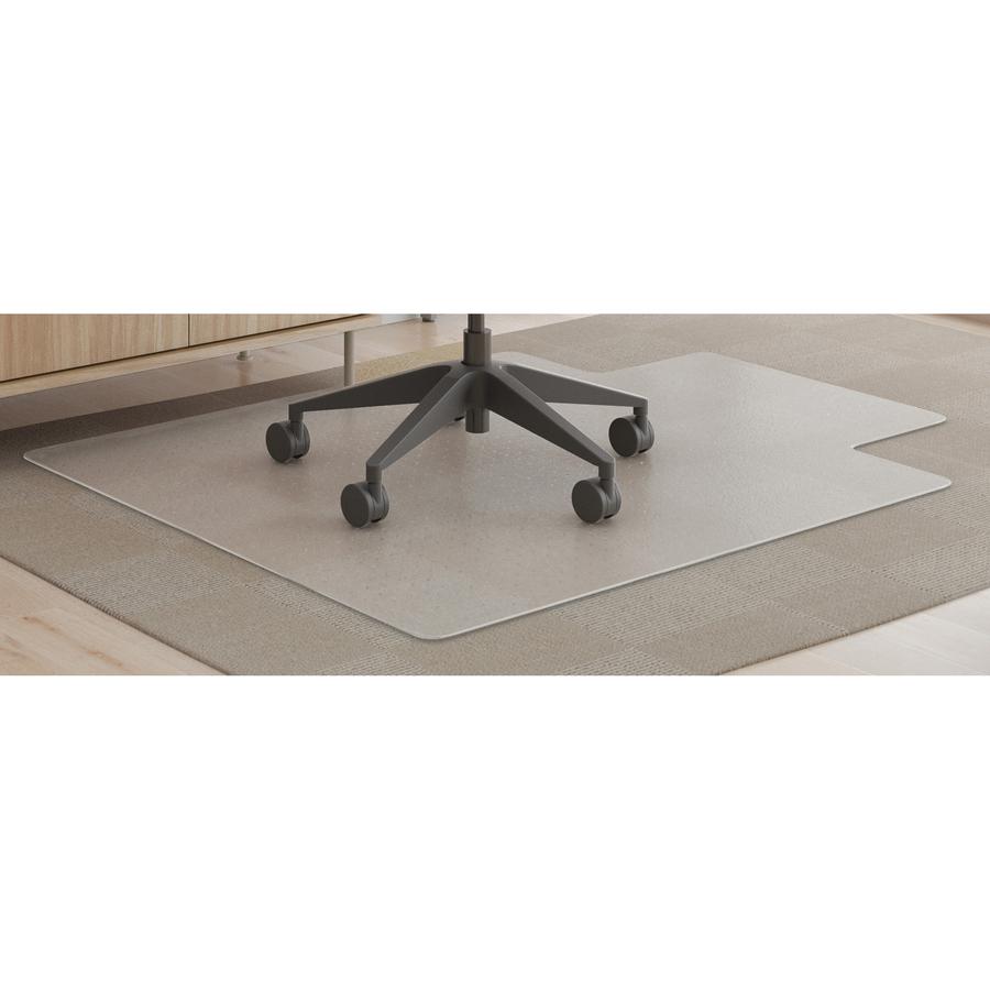 Deflecto SuperMat+ Chairmat - Medium Pile Carpet, Home Office, Commercial - 53" Length x 45" Width x 0.50" Thickness - Rectangle - Polyvinyl Chloride (PVC) - Clear. Picture 3