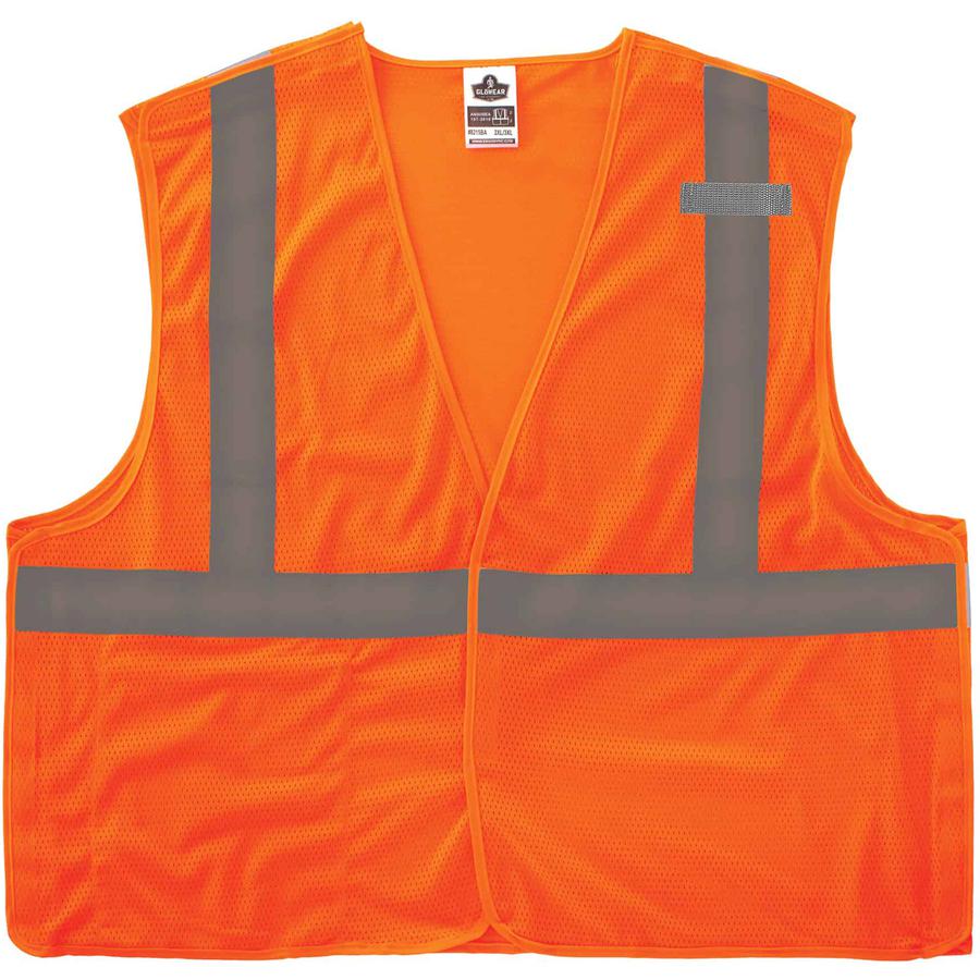 GloWear 8215BA Breakaway Mesh Vest - Recommended for: Construction, Emergency, Warehouse, Baggage Handling - 4-Xtra Large/5-Xtra Large Size - Hook & Loop Closure - Polyester Mesh - Orange - High Visib. Picture 2