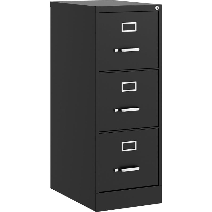 Lorell Fortress Series 22" Commercial-Grade Vertical File Cabinet - 15" x 22" x 40.2" - 3 x Drawer(s) for File - Letter - Vertical - Ball-bearing Suspension, Removable Lock, Pull Handle, Wire Manageme. Picture 6