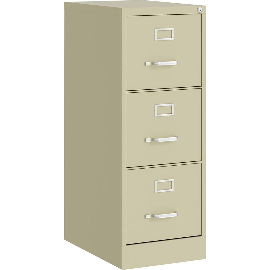 Lorell Fortress Series 22" Commercial-Grade Vertical File Cabinet - 15" x 22" x 40.2" - 3 x Drawer(s) for File - Letter - Vertical - Ball-bearing Suspension, Removable Lock, Pull Handle, Wire Manageme. Picture 3