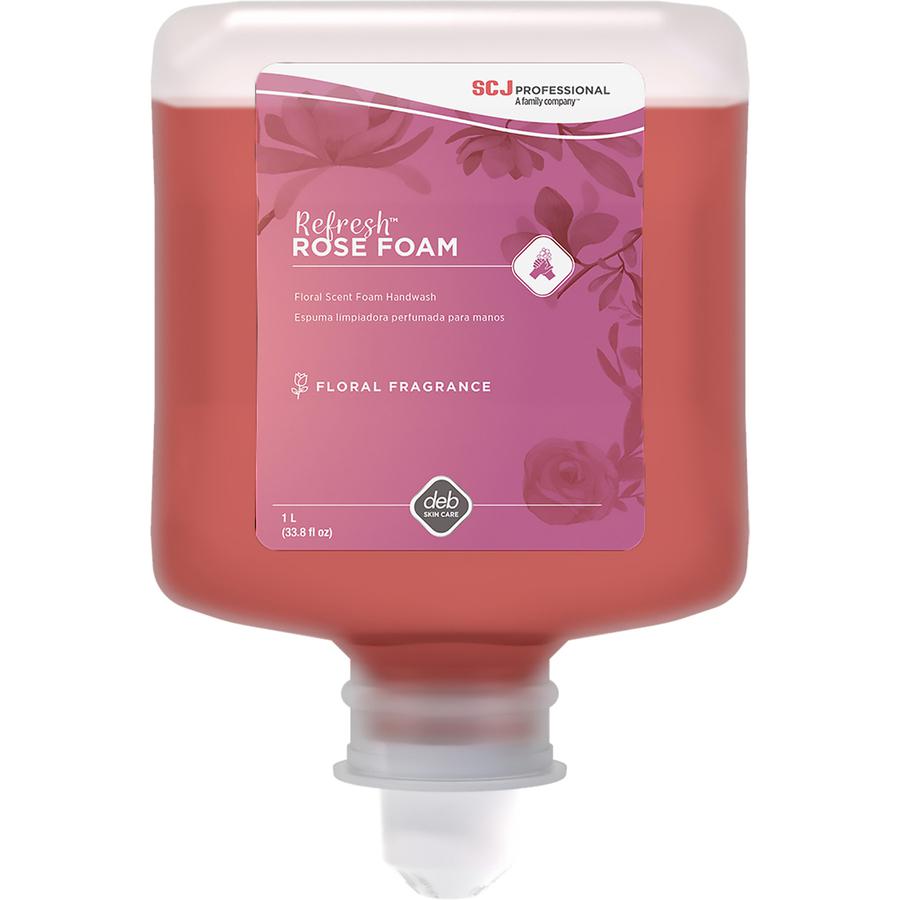 SC Johnson Manual Refill Refresh Rose Handwash - Rose ScentFor - 33.8 fl oz (1000 mL) - Cartridge Dispenser - Dirt Remover, Kill Germs - Skin, Washroom, Hand - Moisturizing - Pink - Anti-irritant - 6 . Picture 2