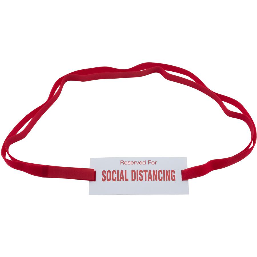 Advantus Social Distancing Chair Strap Sign - 10 / Box - Reserved for Social Distancing Print/Message - Laminated, Adjustable - Multicolor. Picture 3