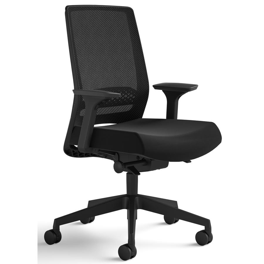 Safco Safco Medina Deluxe Task Chair - 5-star Base - Black - Armrest - 1 Each. Picture 2