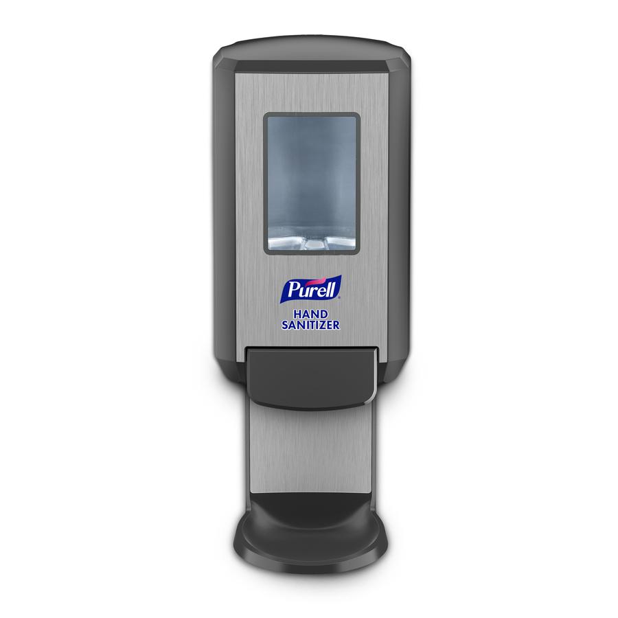 PURELL&reg; CS4 Hand Sanitizer Dispenser - Manual - 1.27 quart Capacity - Site Window, Refillable, Sanitary-sealed, Recyclable, Locking Mechanism, Durable, Wall Mountable - Graphite - 1Each. Picture 2